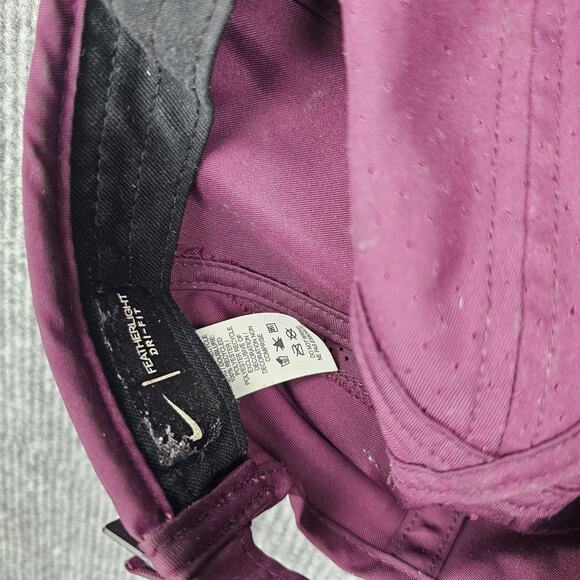 Nike Featherlight Hat Cap Strap Back Purple Maroon DRI-FIT Running Mesh Athletic - Picture 5 of 6